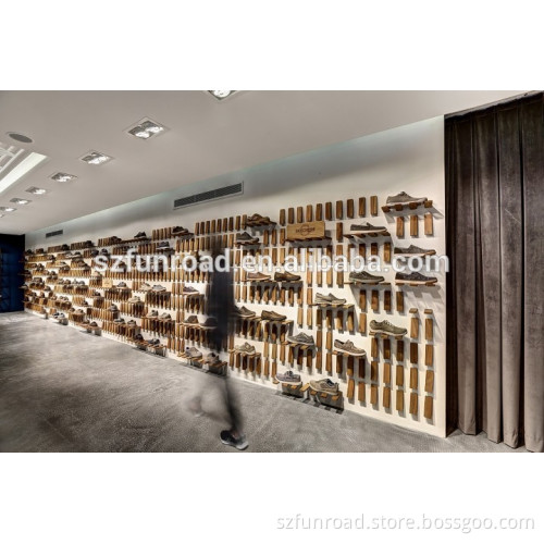Creative shoes display shelves and wall cabinets for shoes shop furniture